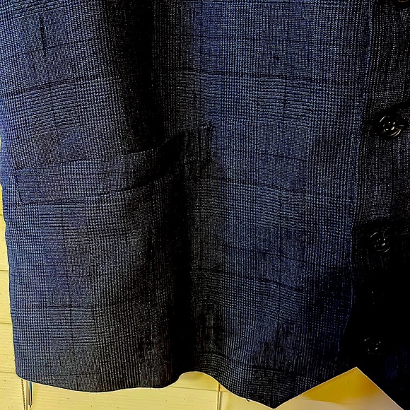 HOCKERTY Made to Measure BLUE Checked Striped WAISTCOAT VEST Men’s 46! - Picture 2 of 5